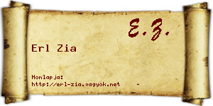 Erl Zia névjegykártya